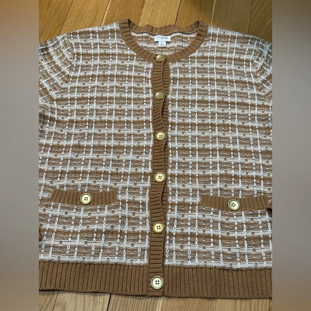 J. Crew Tweed Lady Cardigan Sz Large Preppy